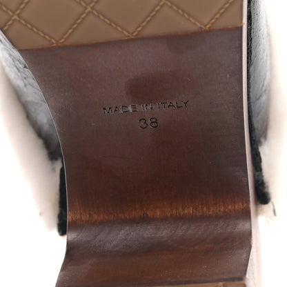 Chanel Crackled Sheepskin CC Mules 38 Black 6 of 9