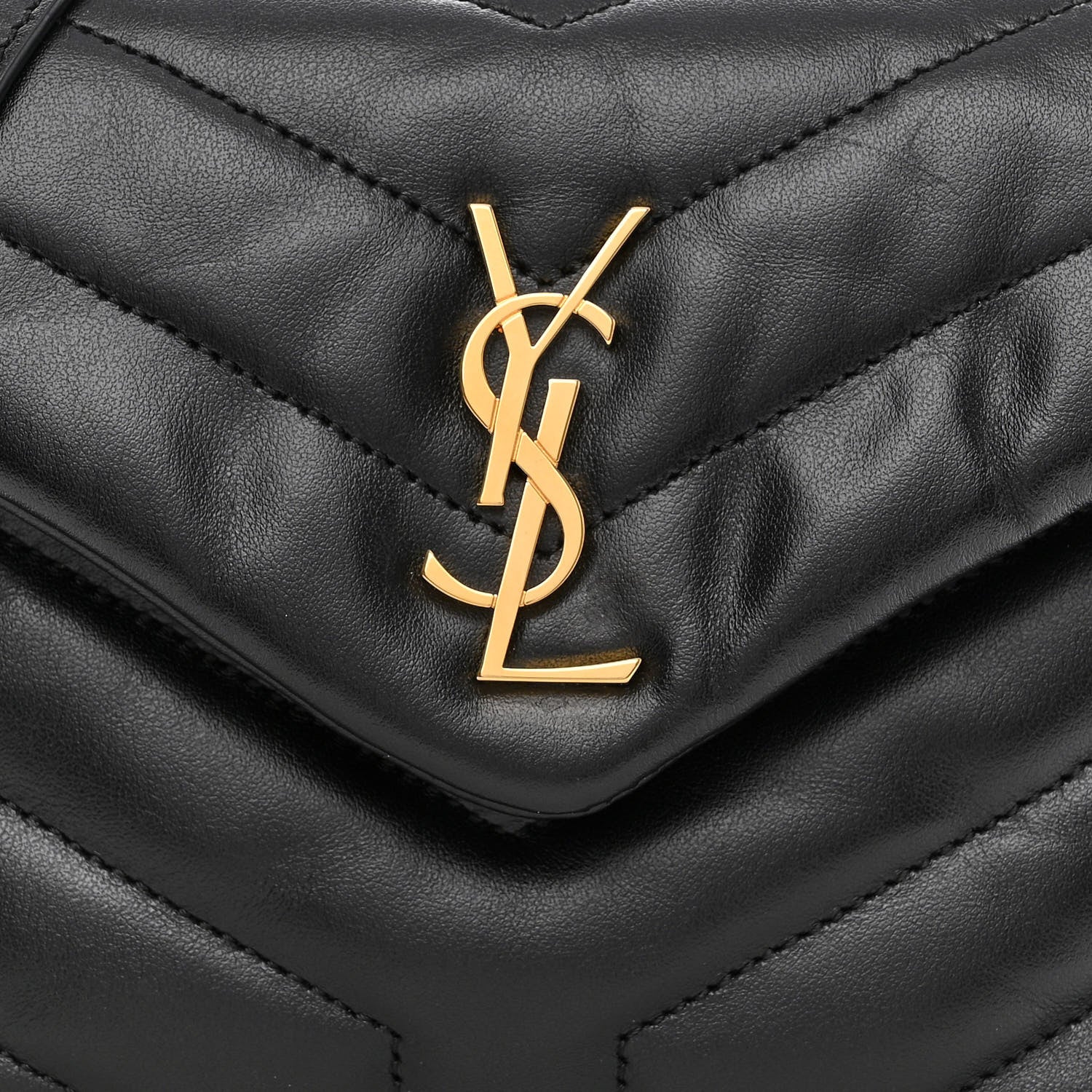 Saint Laurent Calfskin Y Quilted Monogram Toy Loulou Crossbody Bag Black 10 of 12
