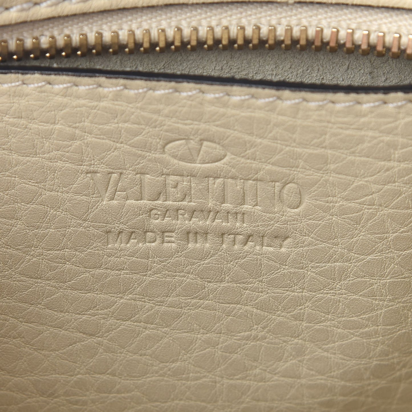 Grained Calfskin Rockstud Camera Crossbody Bag Ivory