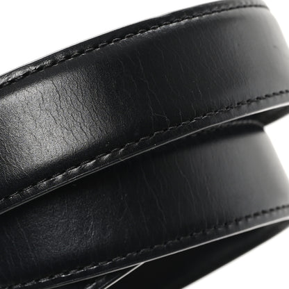 Celine Box Calfskin Small 25mm Triomphe Belt 75 30 Black 6 of 6