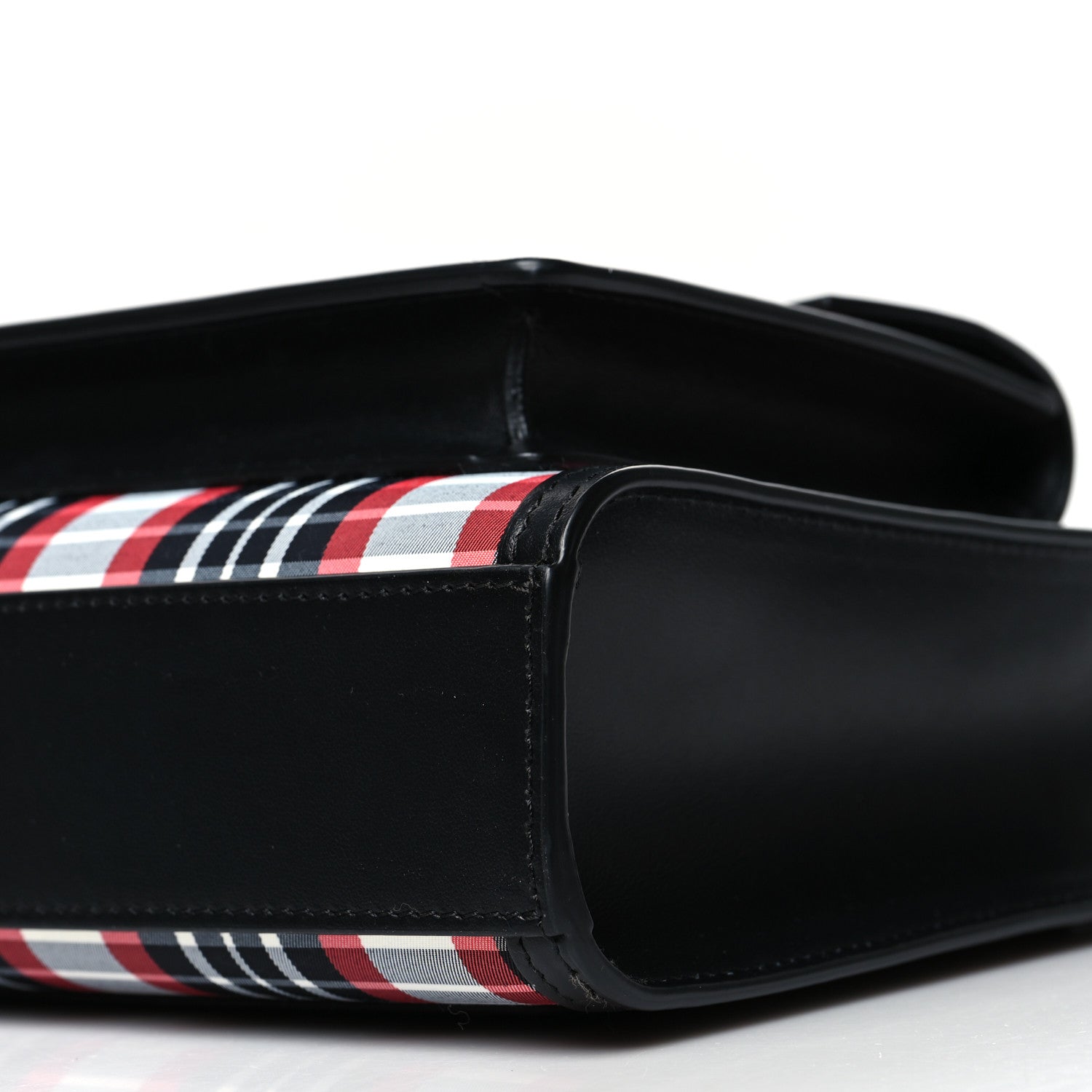 Burberry Calfskin Nylon Tartan Mini Pocket Bag Bright Red 10 of 11