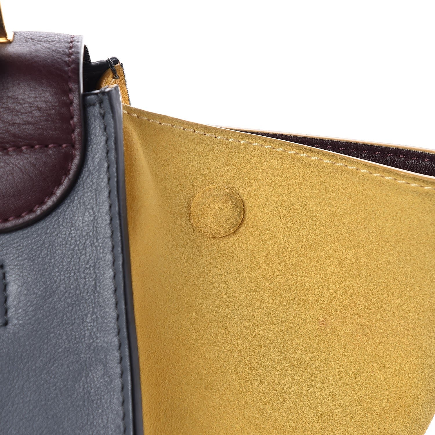 Celine Smooth Calfskin Suede Medium Tri-Color Trapeze Yellow 11 of 11