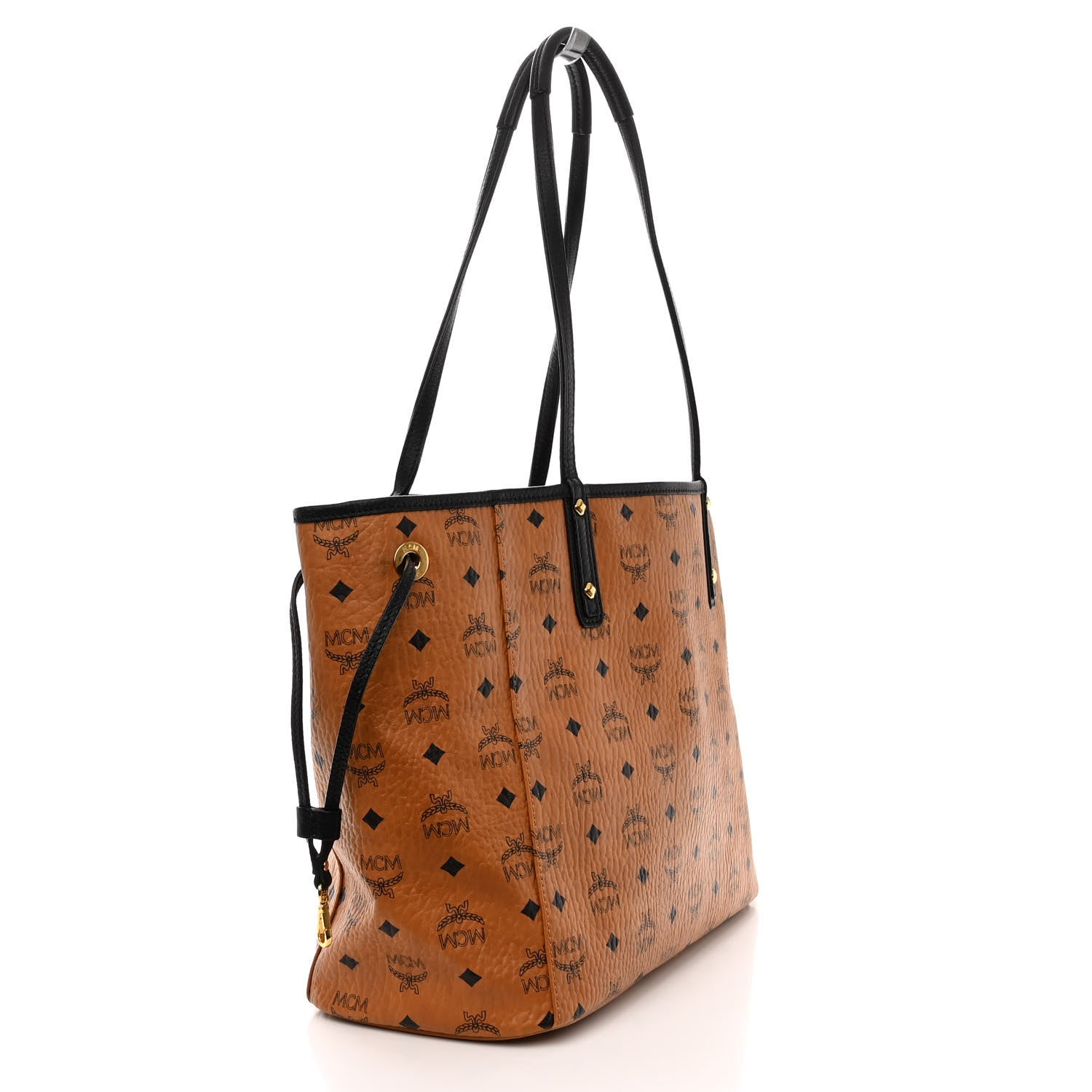 MCM Visetos Medium Project Reversible Shopper Tote Cognac 3 of 16