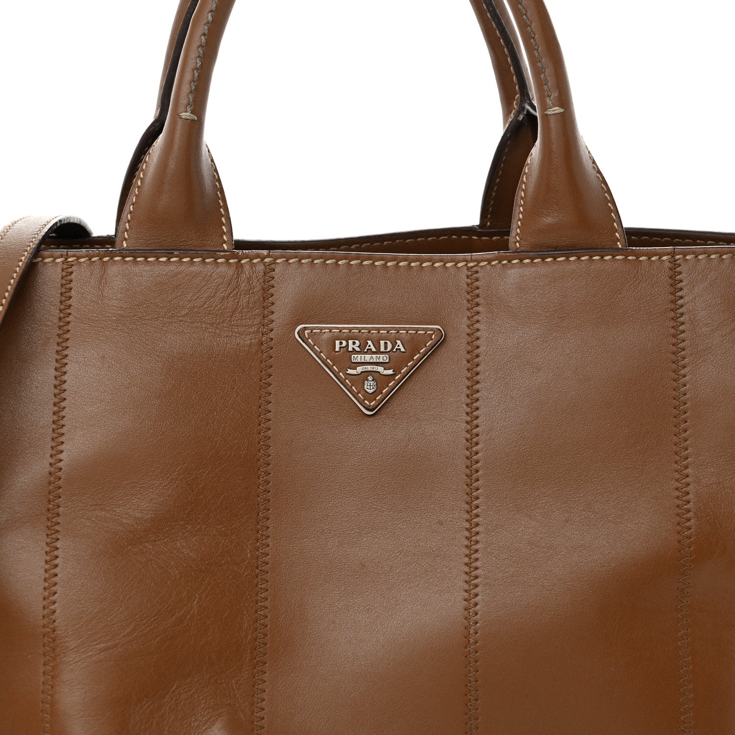 Prada Soft Calfskin Tote Cannella 8 of 20