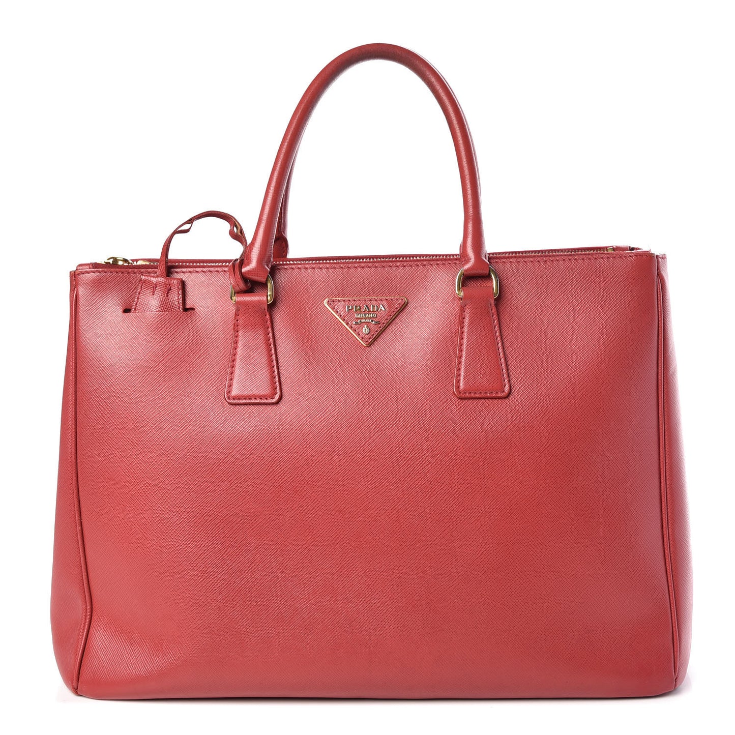 Saffiano Lux Large Galleria Double Zip Tote Fuoco