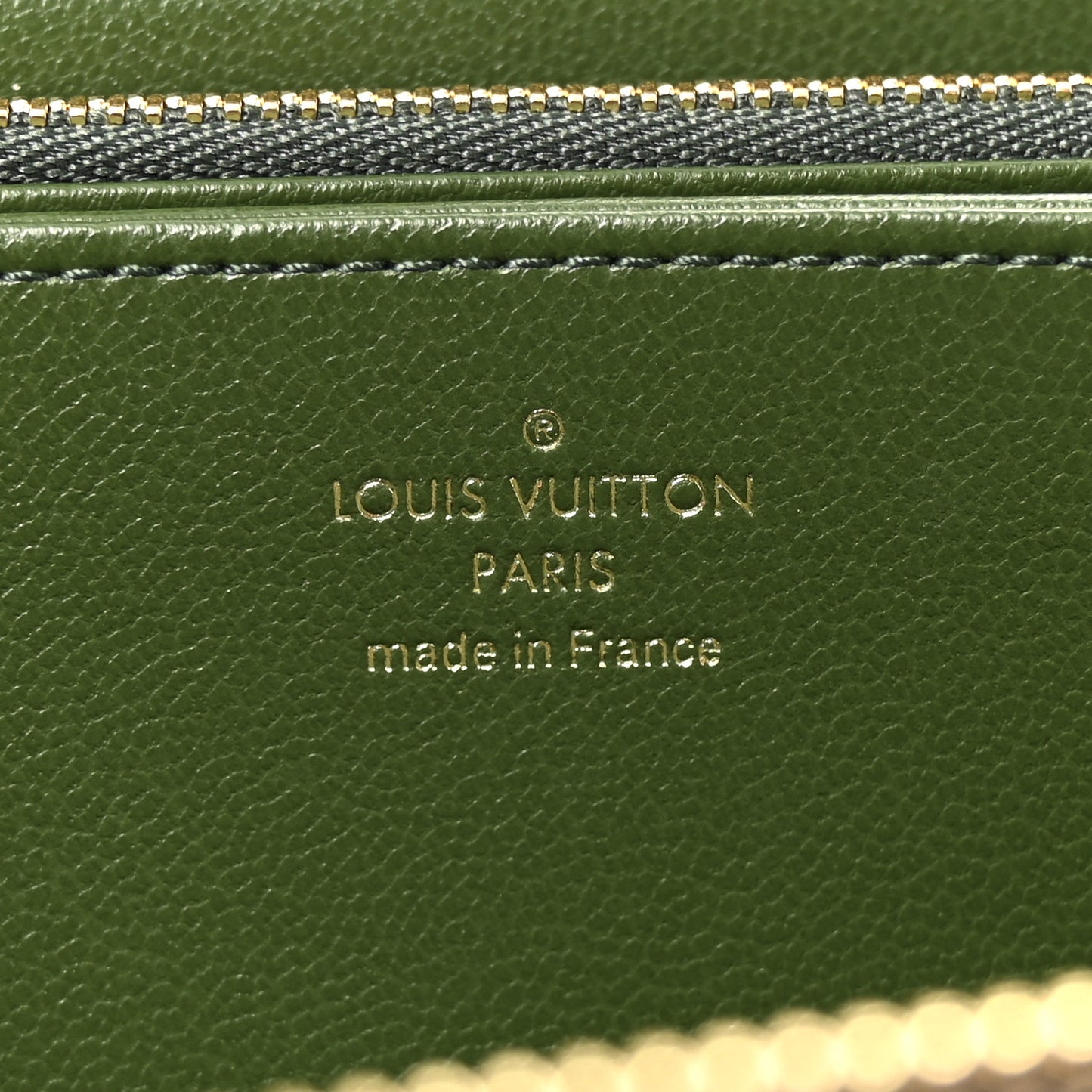 Lambskin Embossed Monogram LV Coussin Zippy Wallet Blue Green