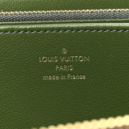 Louis Vuitton Lambskin Embossed Monogram LV Coussin Zippy Wallet Blue Green 6 of 7