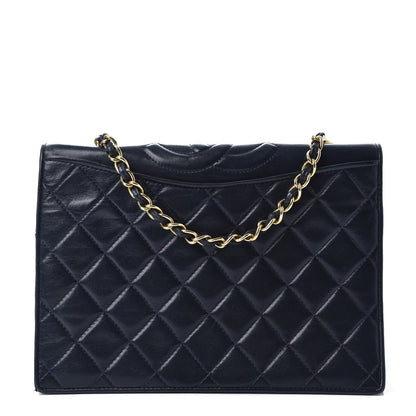 Chanel Lambskin Quilted Small Single Flap Navy 1 of 10
