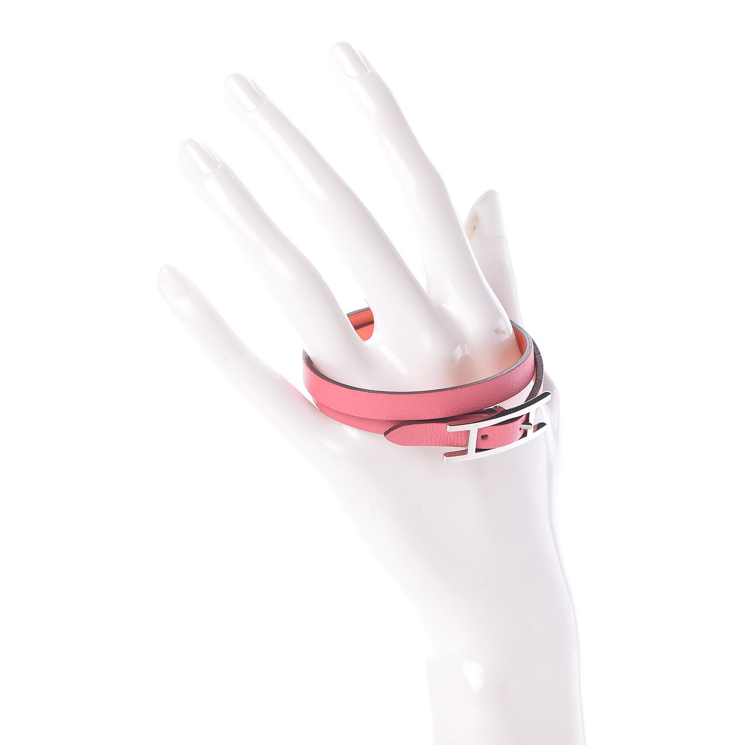 Hermes Swift Behapi Double Tour Reversible Bracelet S Rose Azalee Orange Poppy 2 of 7