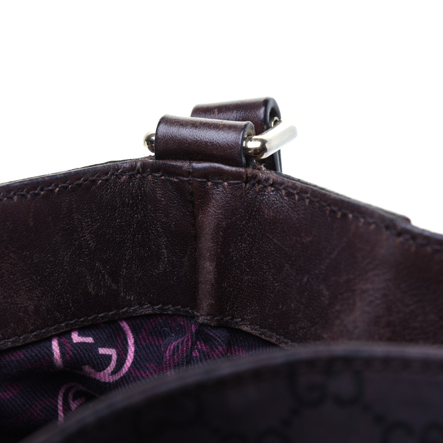 Gucci Nylon Monogram Signature Hobo Shoulder Bag Dark Brown 10 of 24