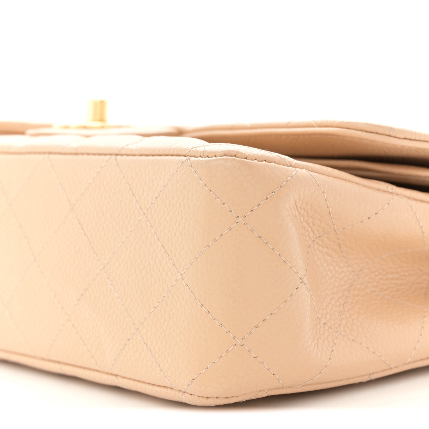 Chanel Caviar Quilted Medium Double Flap Beige 10 of 10