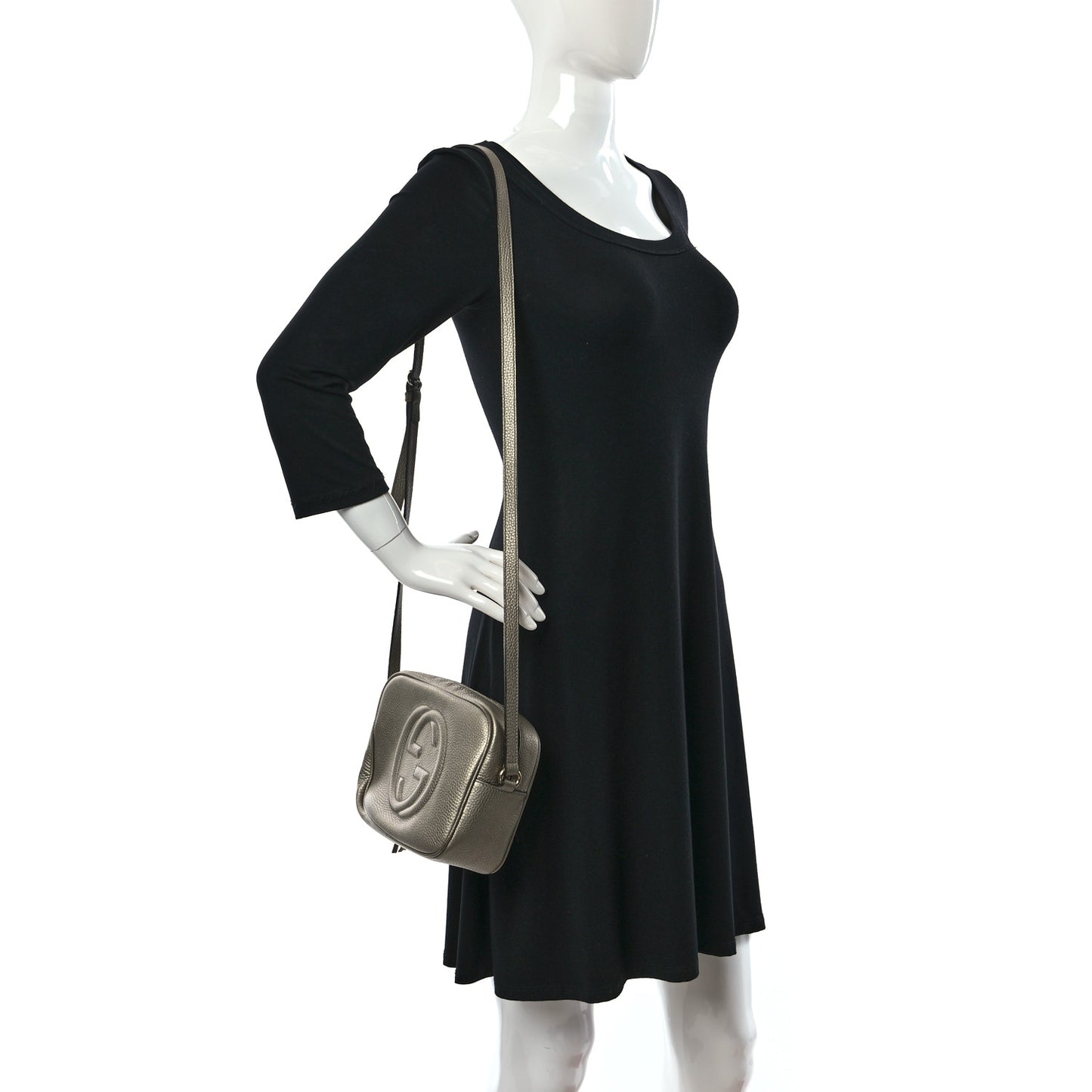 Metallic Cellarius Calfskin Small Soho Disco Bag Sasso