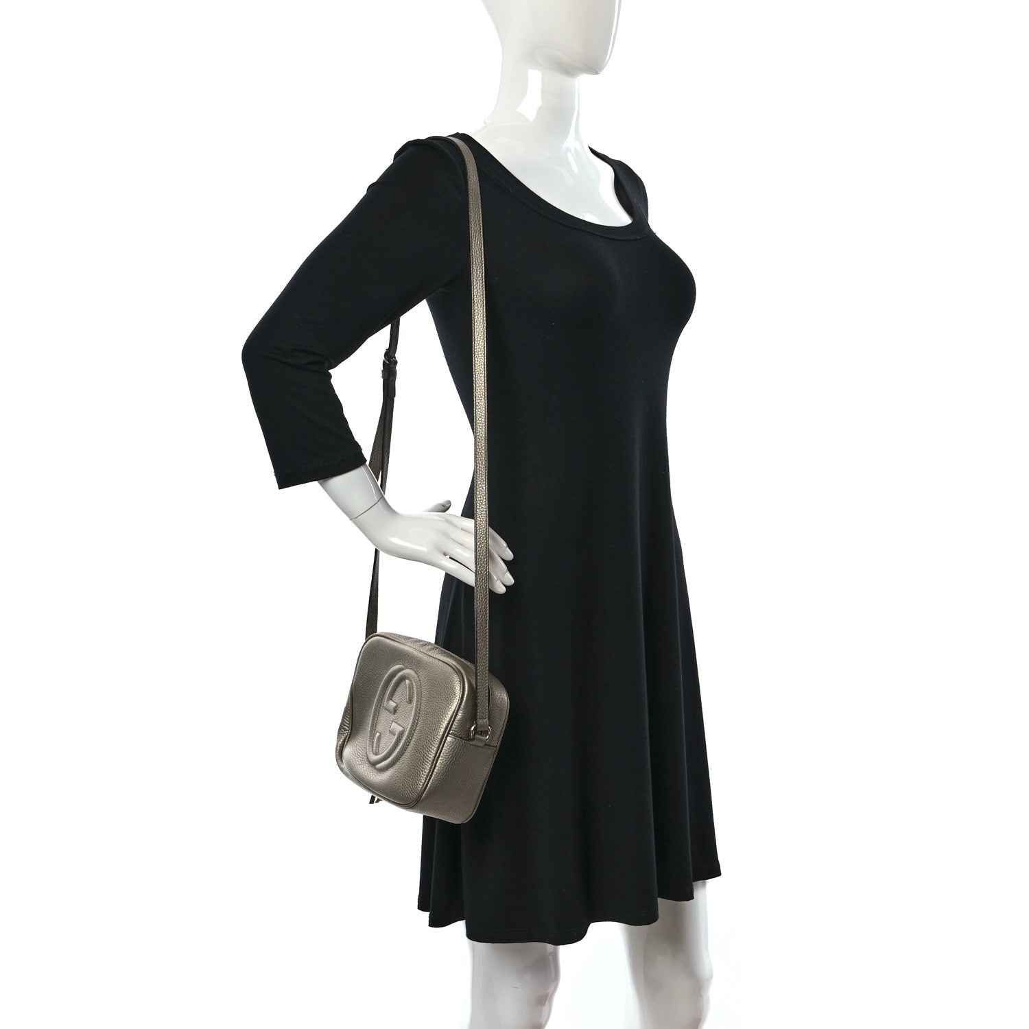 Gucci Metallic Cellarius Calfskin Small Soho Disco Bag Sasso 2 of 10