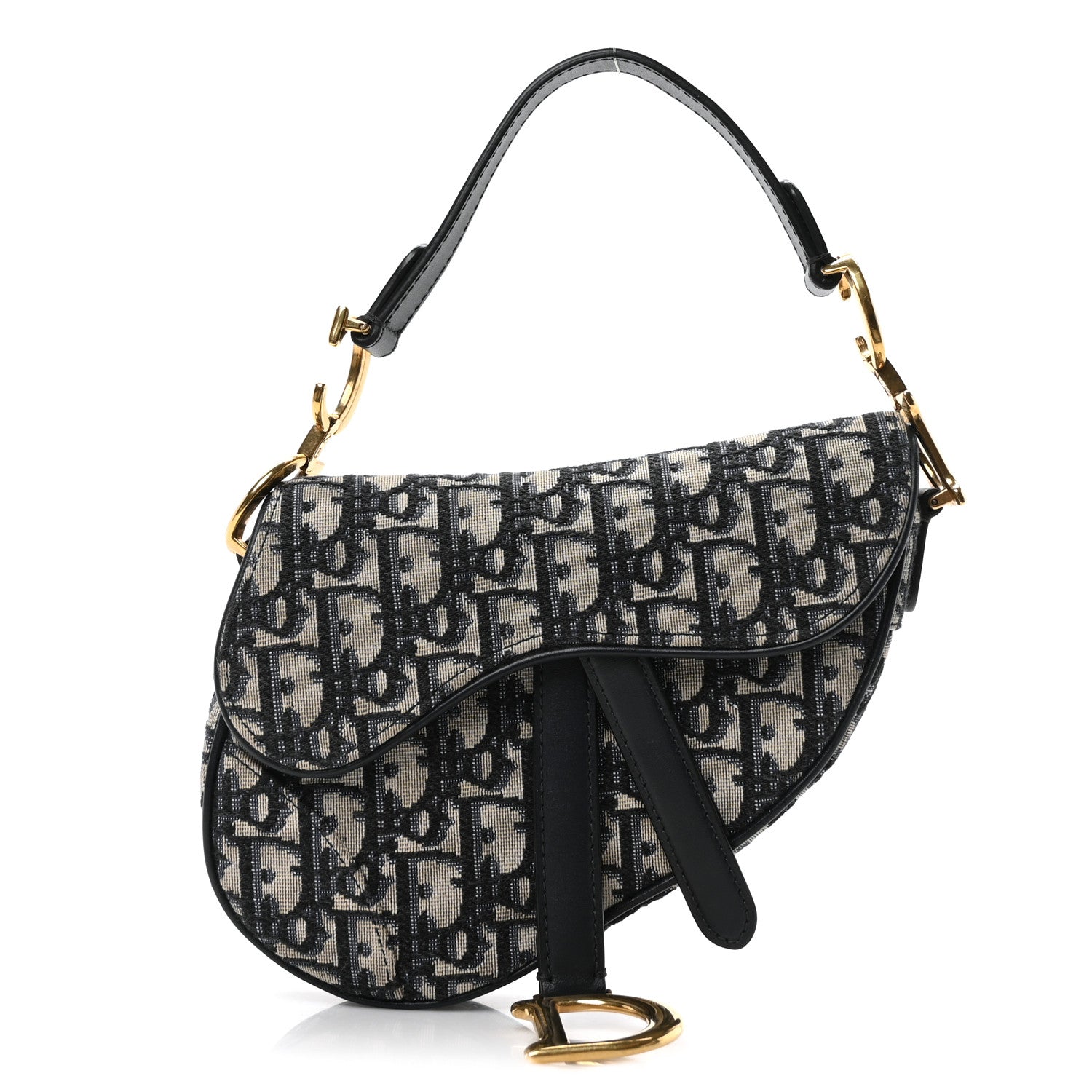 Christian Dior Oblique Mini Saddle Bag Blue 1 of 10