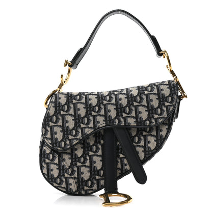 Christian Dior Oblique Mini Saddle Bag Blue 1 of 10