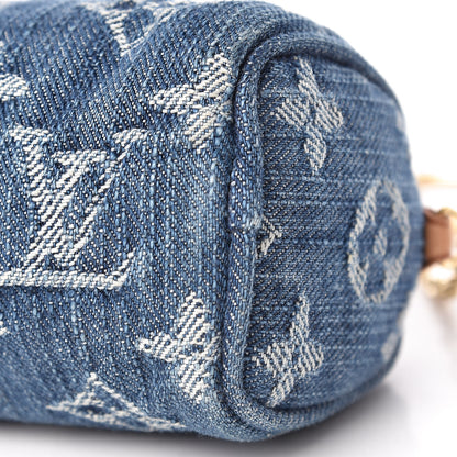 Louis Vuitton Monogram Denim Pochette Speedy PM Key Holder Blue 9 of 9