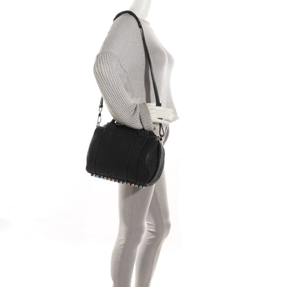 Alexander Wang Pebbled Lambskin Rockie Black Iridescent Hardware 2 of 8