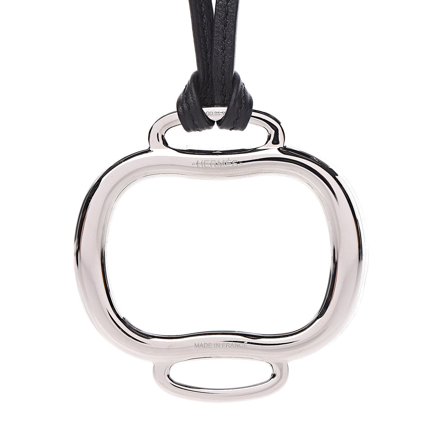 Hermes Swift Palladium Bouclerie Pendant Necklace Black 4 of 4