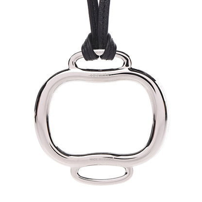 Hermes Swift Palladium Bouclerie Pendant Necklace Black 4 of 4