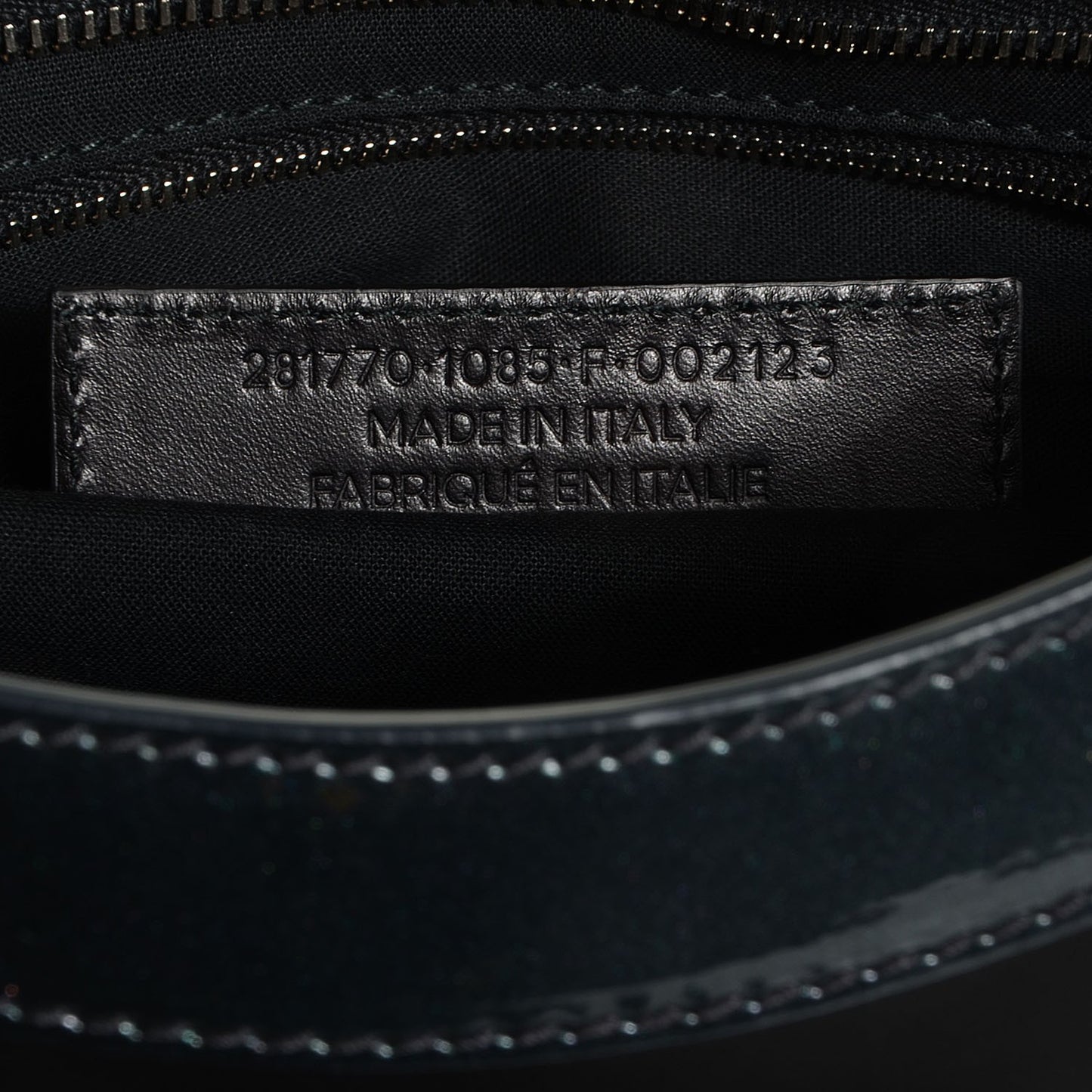 Smooth Calfskin Metallic Patent Giant 12 Silver Hardware City Black Gris