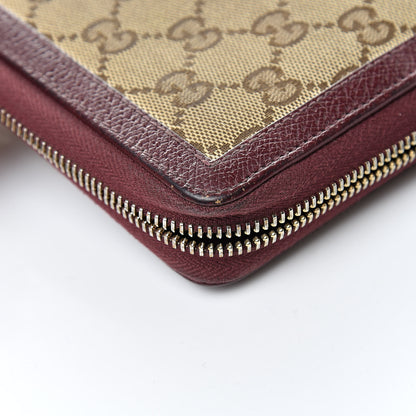 Gucci Monogram Zip Around Wallet Burgundy 13 of 15