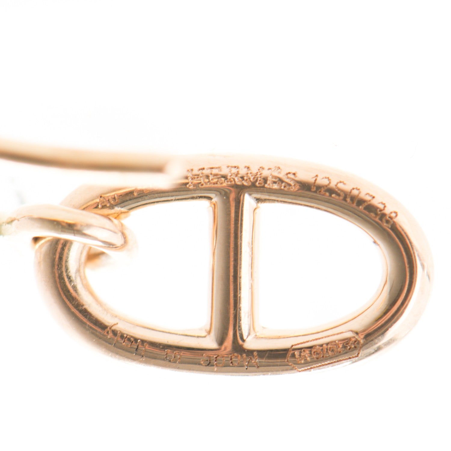 Hermes 18K Rose Gold Ronde Chaine d'Ancre Drop Earrings 4 of 4