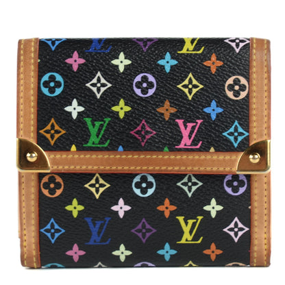 Louis Vuitton Monogram Multicolor Porte-Monnaie Billets Wallet Black 1 of 7