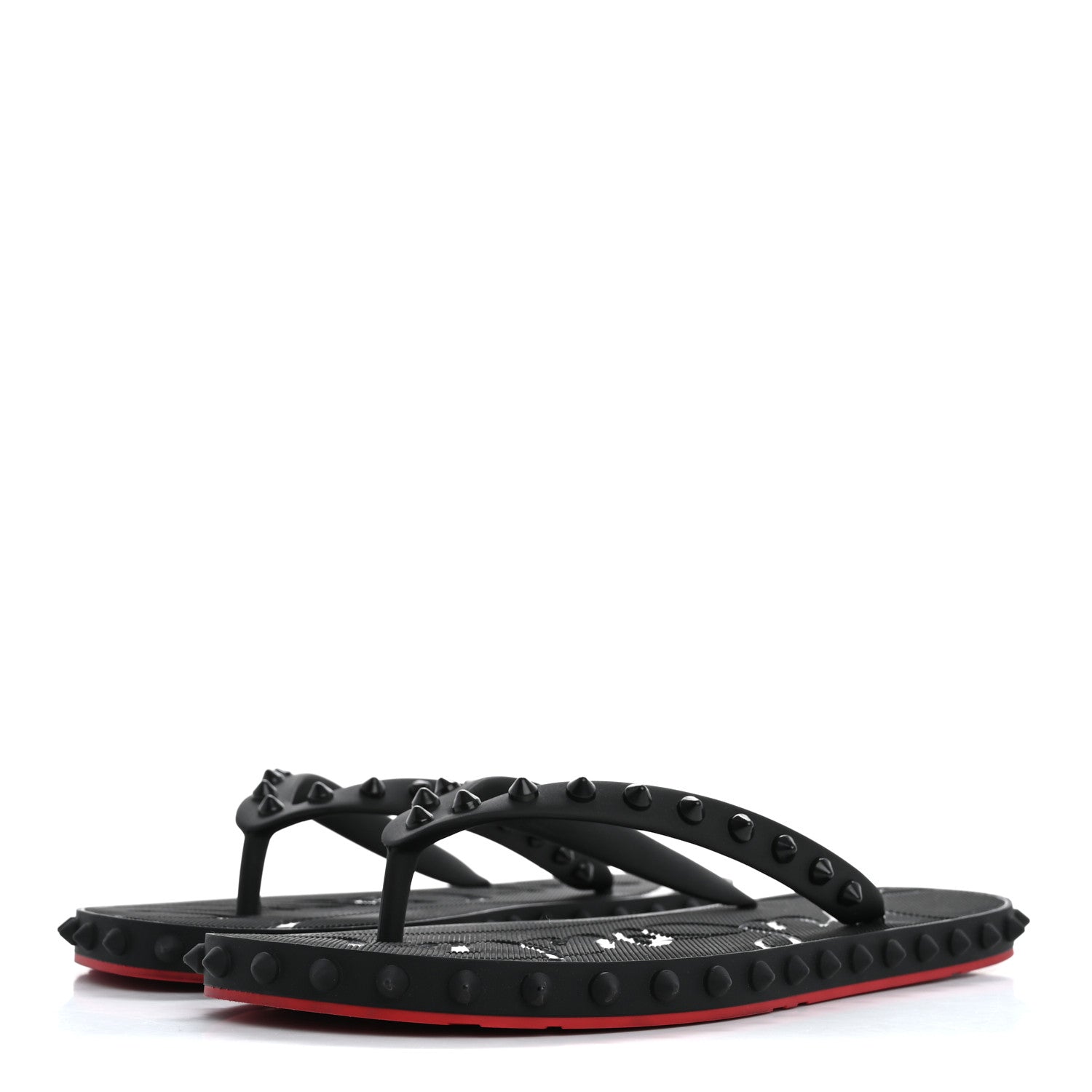 Christian Louboutin Rubber Spike Loubi Donna Flip Flop 37 Black 4 of 10