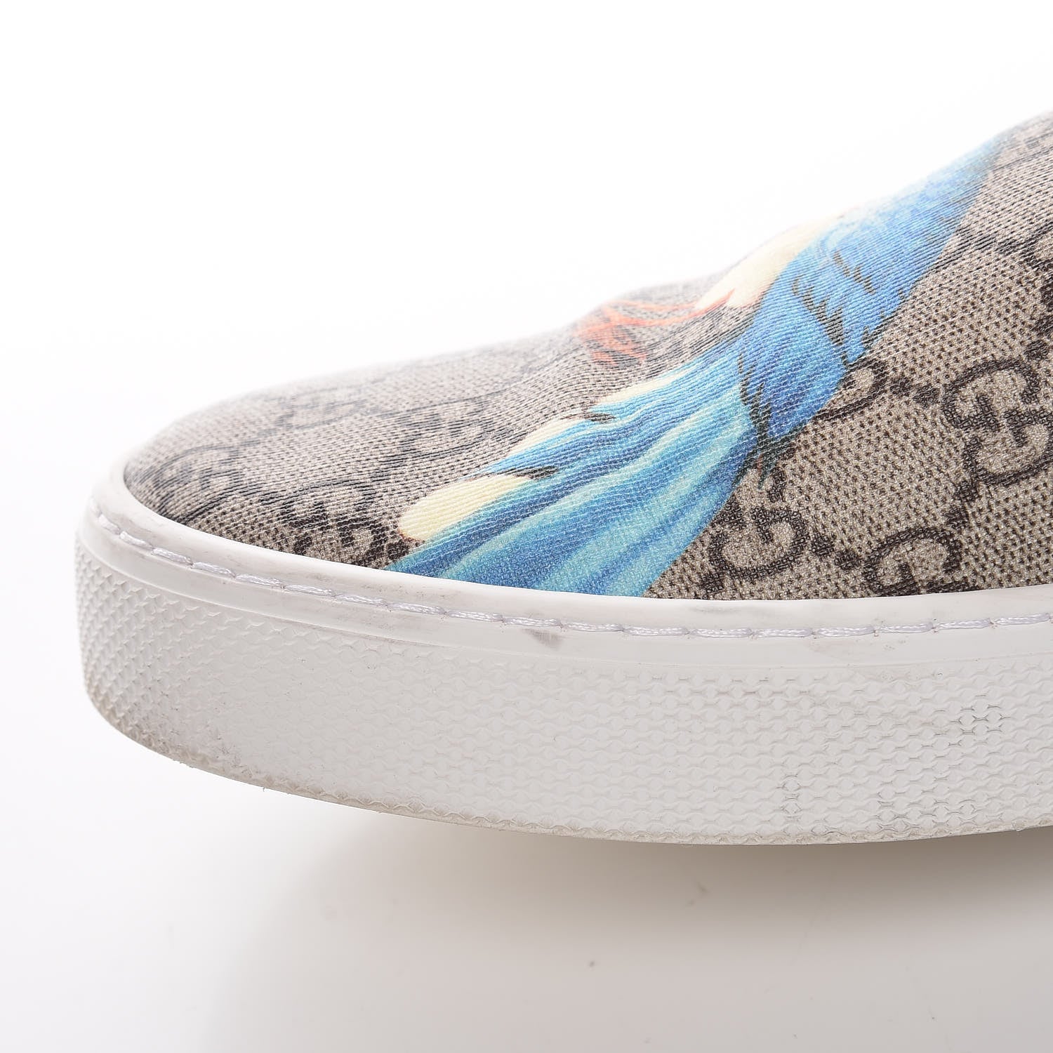 Gucci GG Supreme Monogram Tian Mens Dublin Slip On Sneakers 13 Beige Multicolor Red 14 of 18