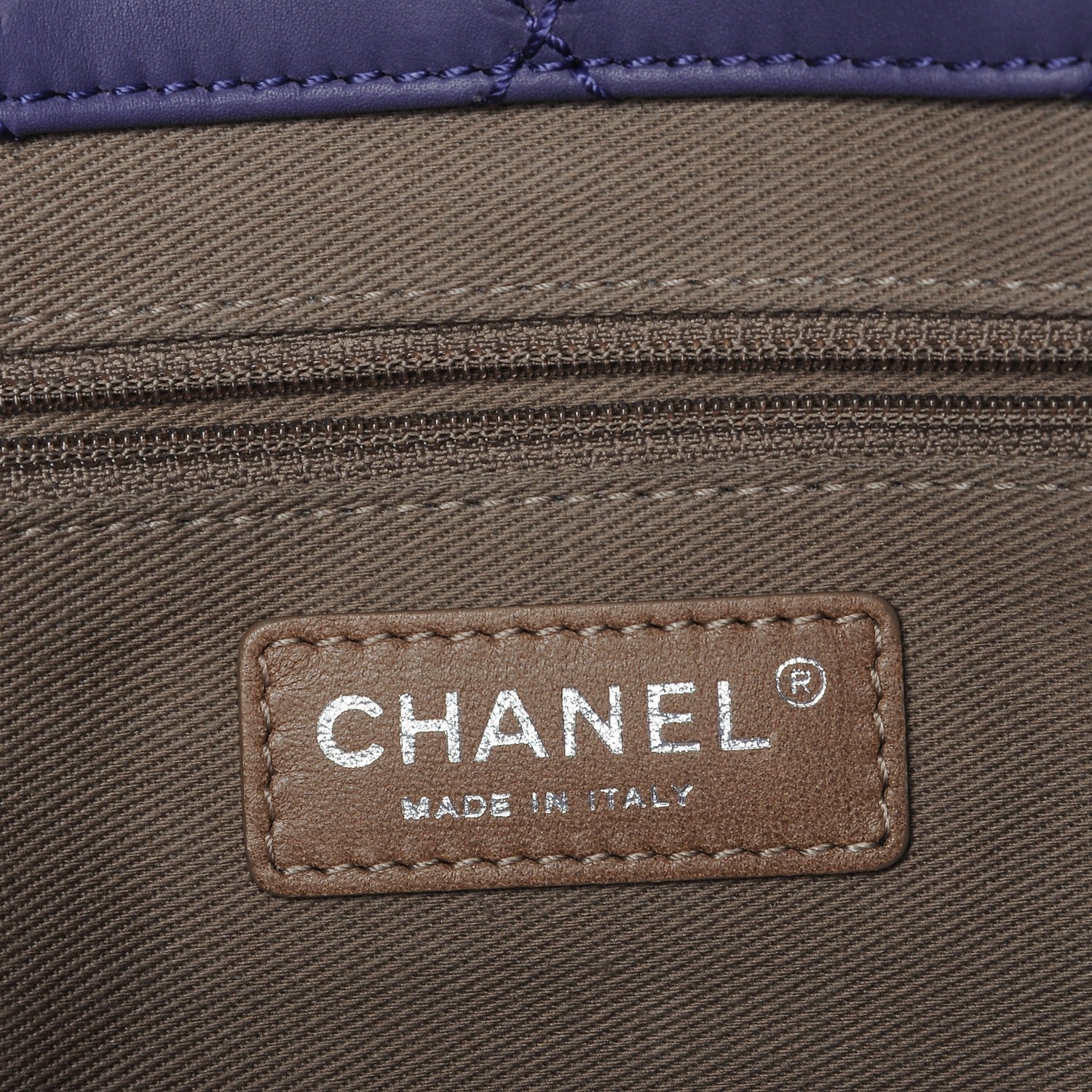 Chanel Calfskin CC Pocket Tote Purple 6 of 7