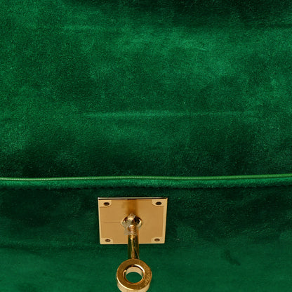 Hermes Veau Doblis Suede Kelly Cut Clutch Pochette Cactus 9 of 10