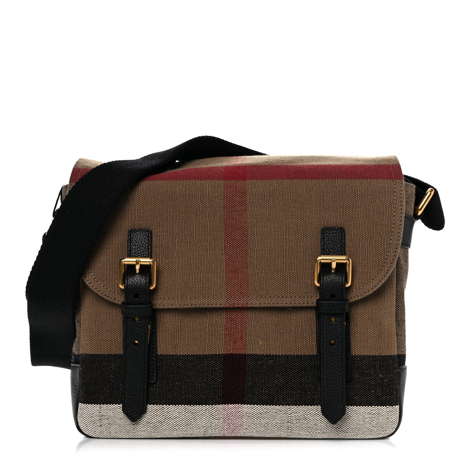 Burberry Canvas Mega Check Small Baildon Messenger Bag Black 1 of 11