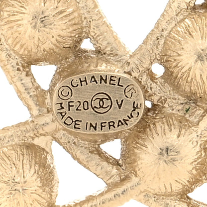 Chanel Crystal Coco's Pearls CC Brooch Light Gold 3 of 3