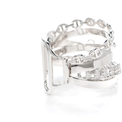 Hermes 18K White Gold Diamond TGM Alchimie Bracelet SH 4 of 7