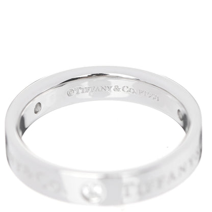 Tiffany Platinum Diamond Logo Band Ring 51 5.75 4 of 4