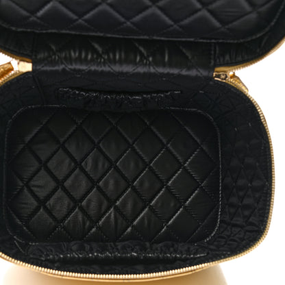 Chanel Metallic Calfskin Crocodile Embossed Cocodile Top Handle Vanity Gold 7 of 10