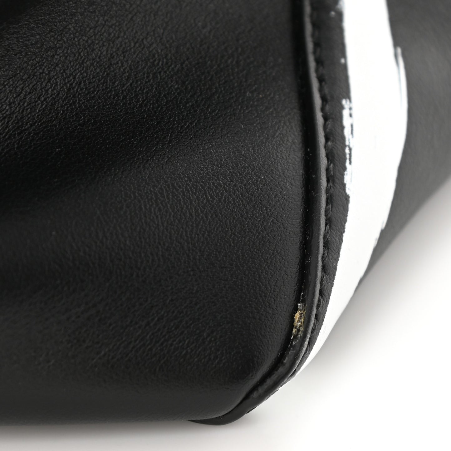 Calfskin Logo Print Stargate Shopper Tote Black