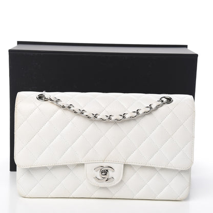 Chanel Caviar Quilted Medium Double Flap White 11 of 11