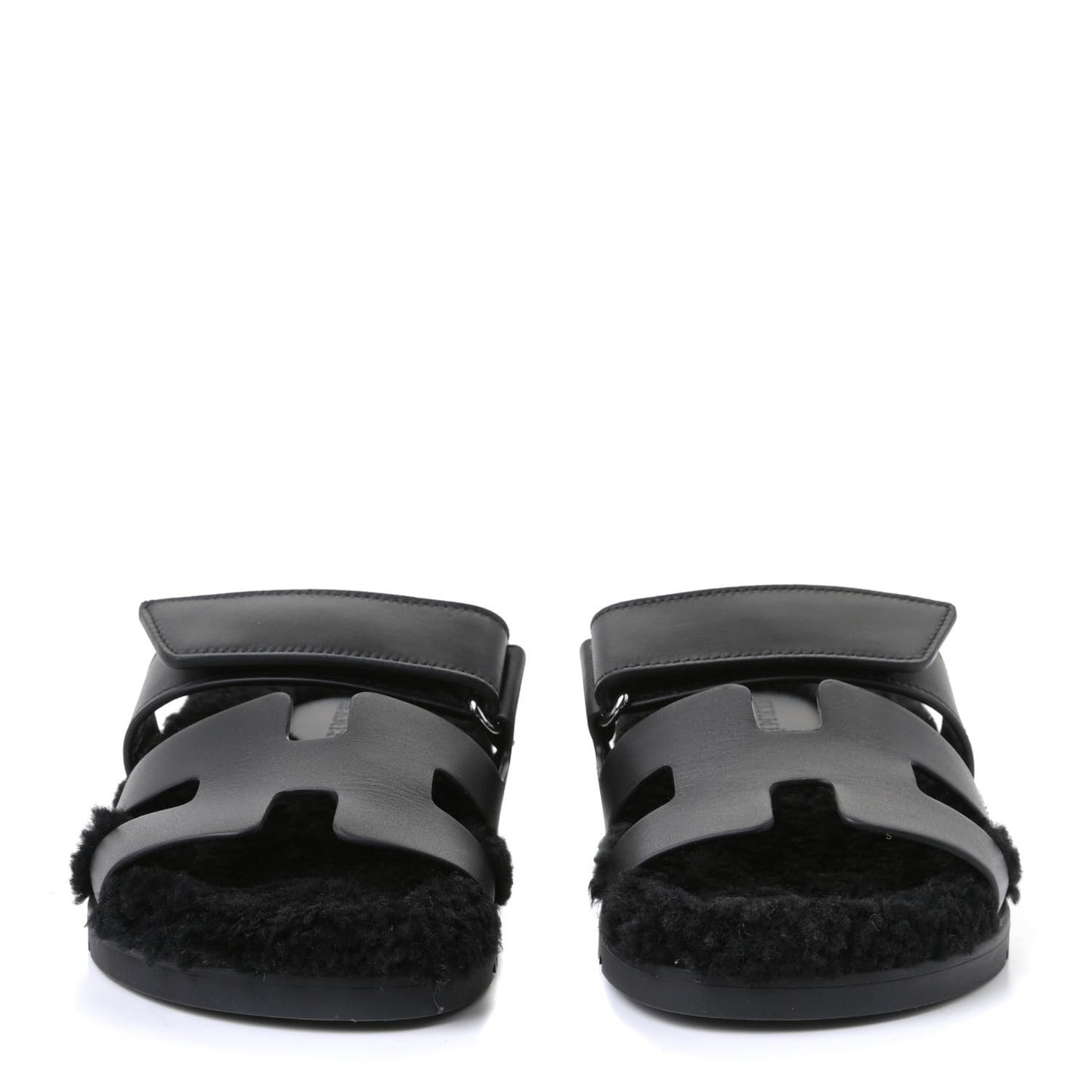 Calfskin Woolskin Womens Chypre Sandals 35 Black