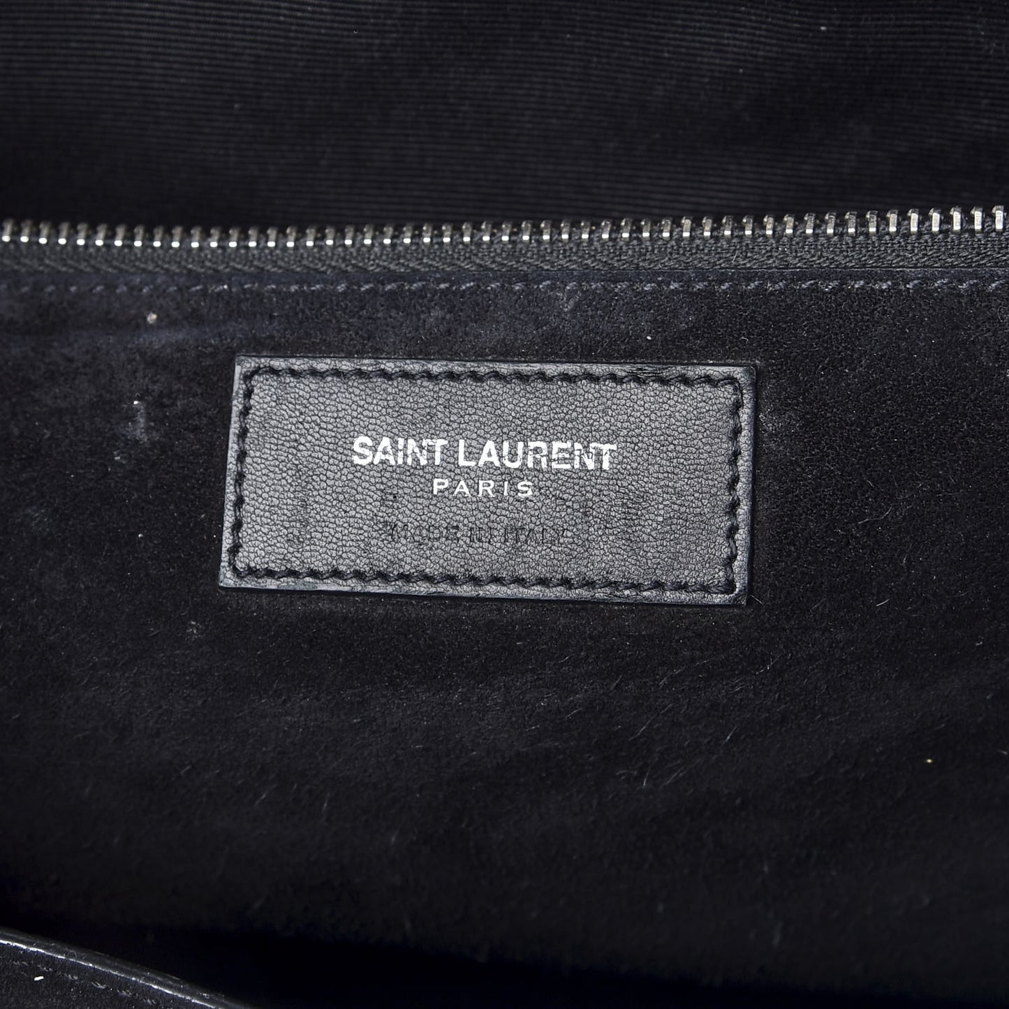 Calfskin Crocodile Embossed Medium Cabas Rive Gauche Black