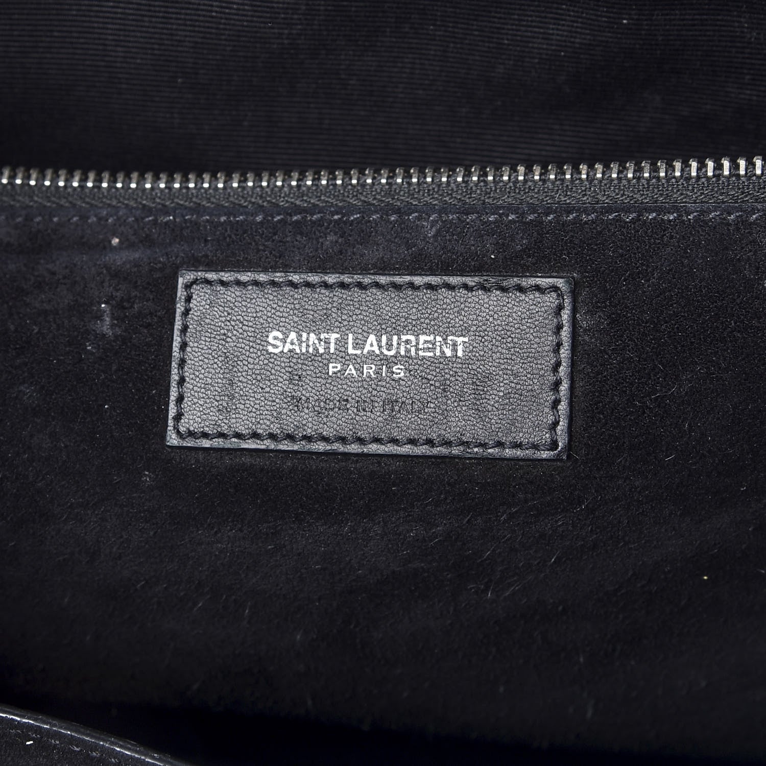 Saint Laurent Calfskin Crocodile Embossed Medium Cabas Rive Gauche Black 7 of 11