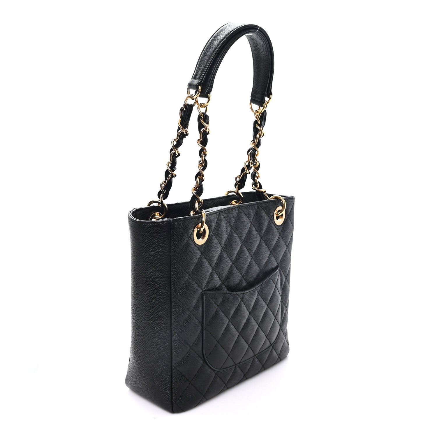Chanel Caviar Quilted Petit Shopping Tote PST Black 2 of 10