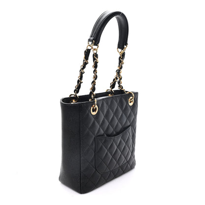 Chanel Caviar Quilted Petit Shopping Tote PST Black 2 of 10