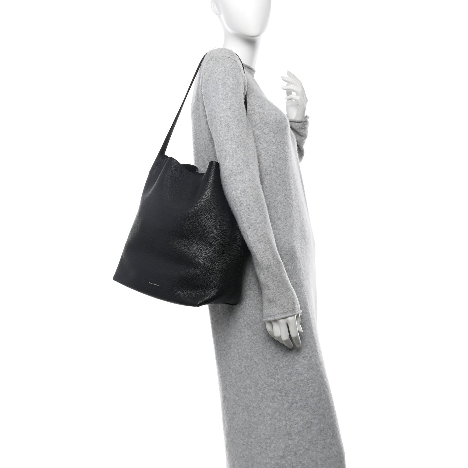 Mansur Gavriel Pebbled Calfskin Everyday Cabas Black 2 of 9