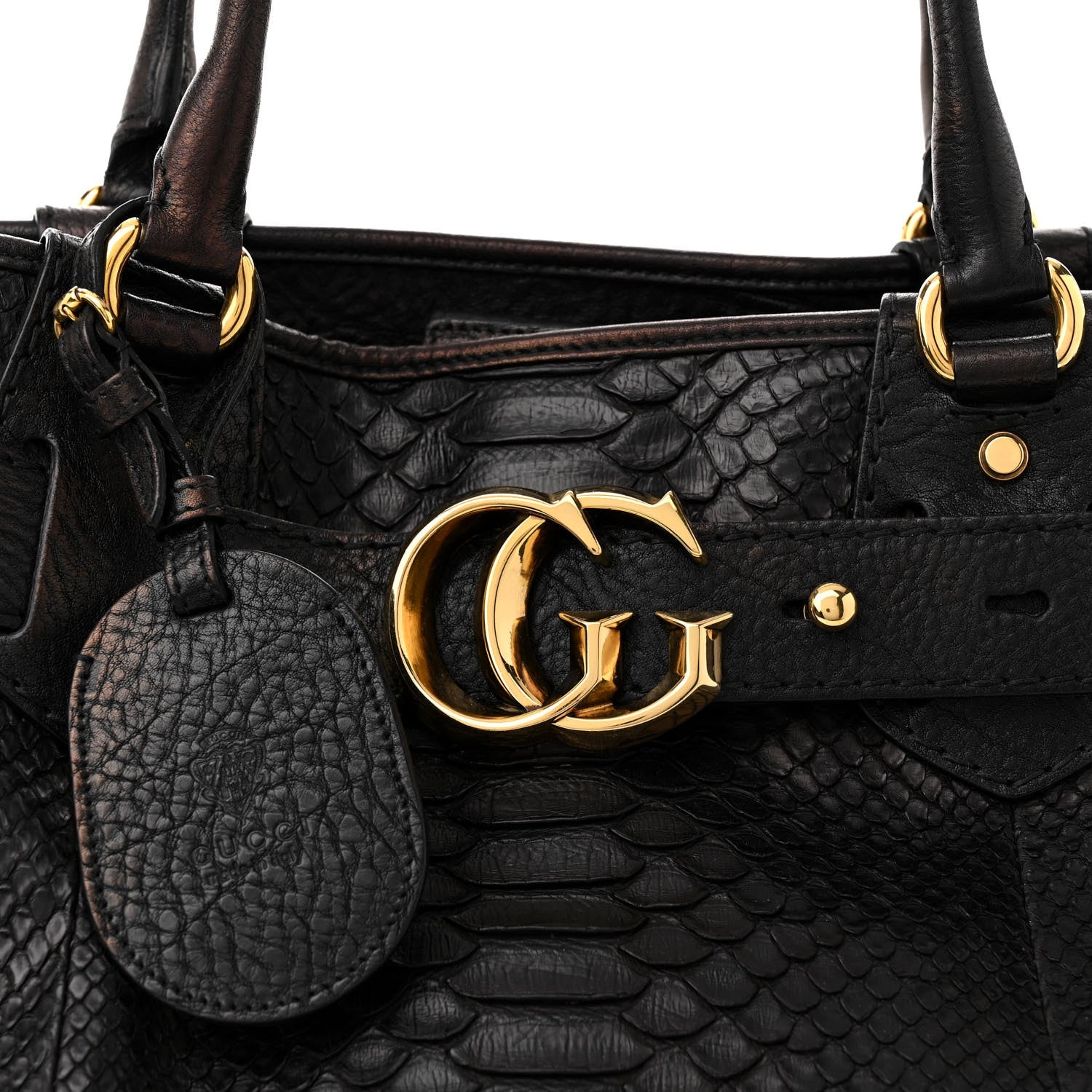 Gucci Snakeskin Large GG Running Tote Black 8 of 18