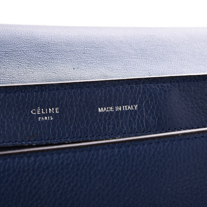 Celine Drummed Calfskin Suede Medium Trapeze Navy 7 of 11