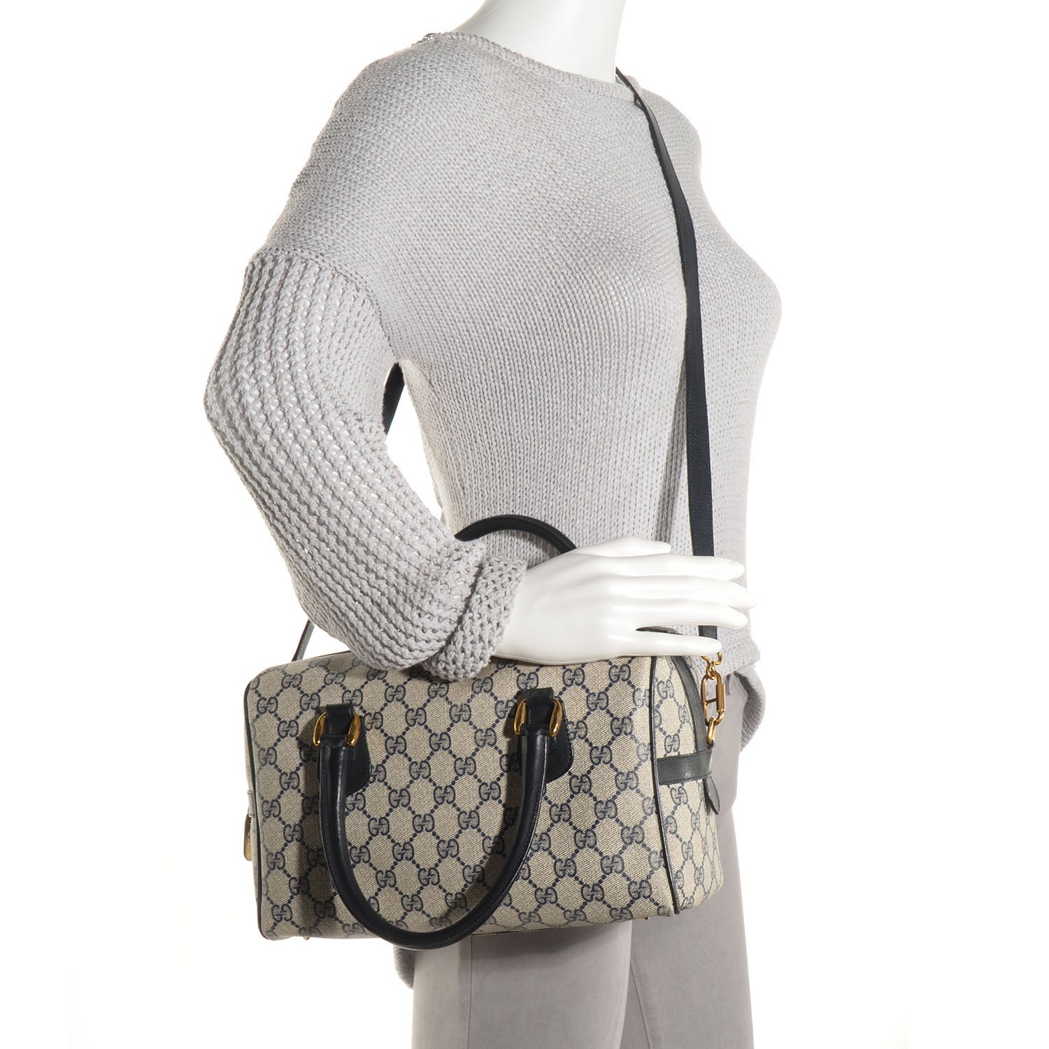 Gucci Monogram Medium Boston Navy 2 of 7