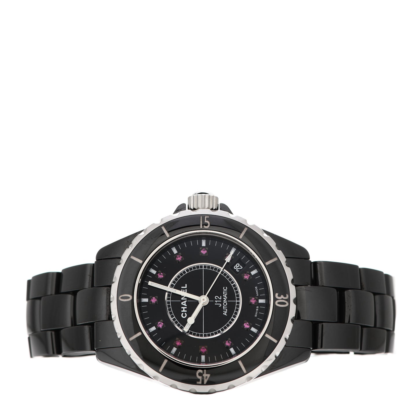 Stainless Steel Ceramic Ruby 38mm J12 Automatic Watch Black