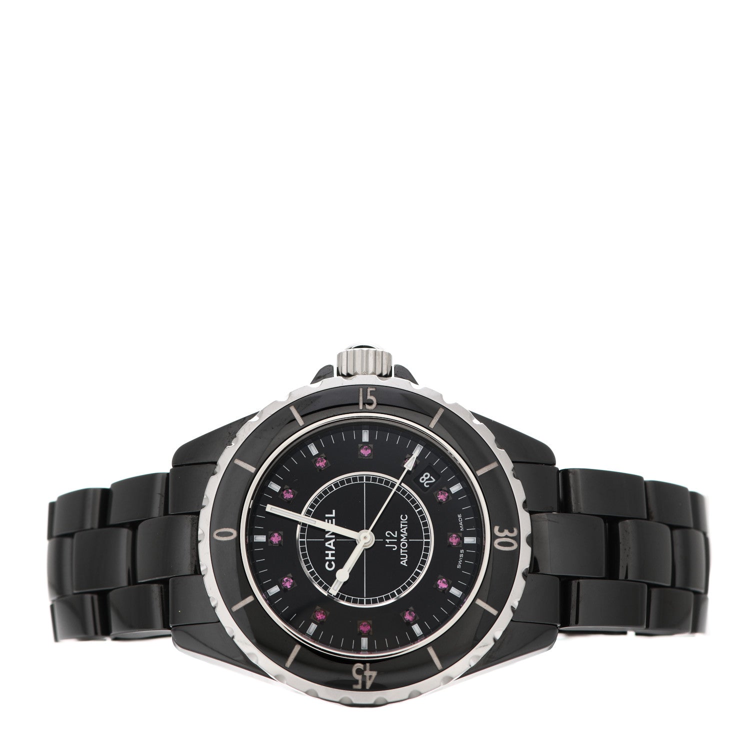 Chanel Stainless Steel Ceramic Ruby 38mm J12 Automatic Watch Black 2 of 4