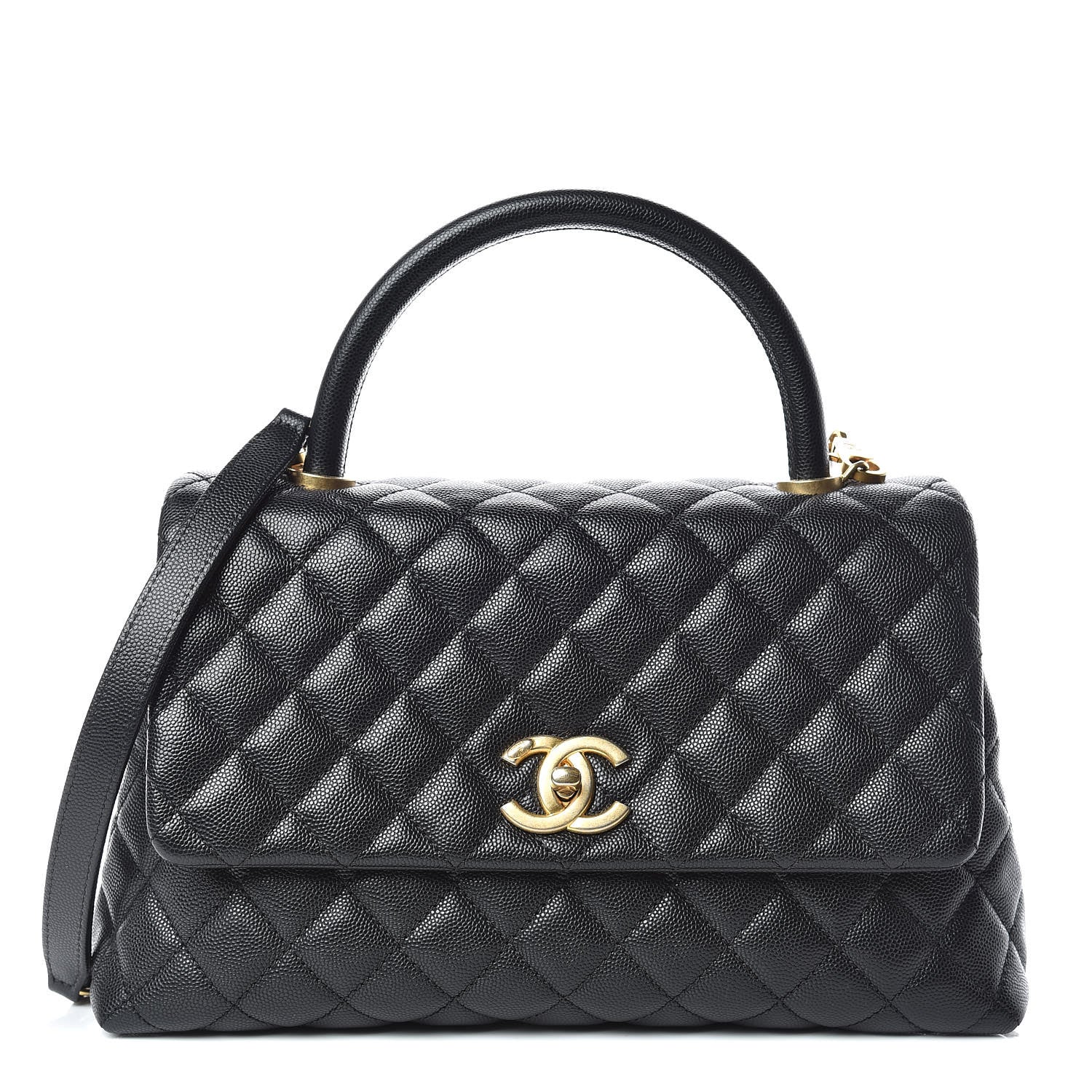 Chanel Caviar Quilted Small Coco Handle Flap Black 1 of 14